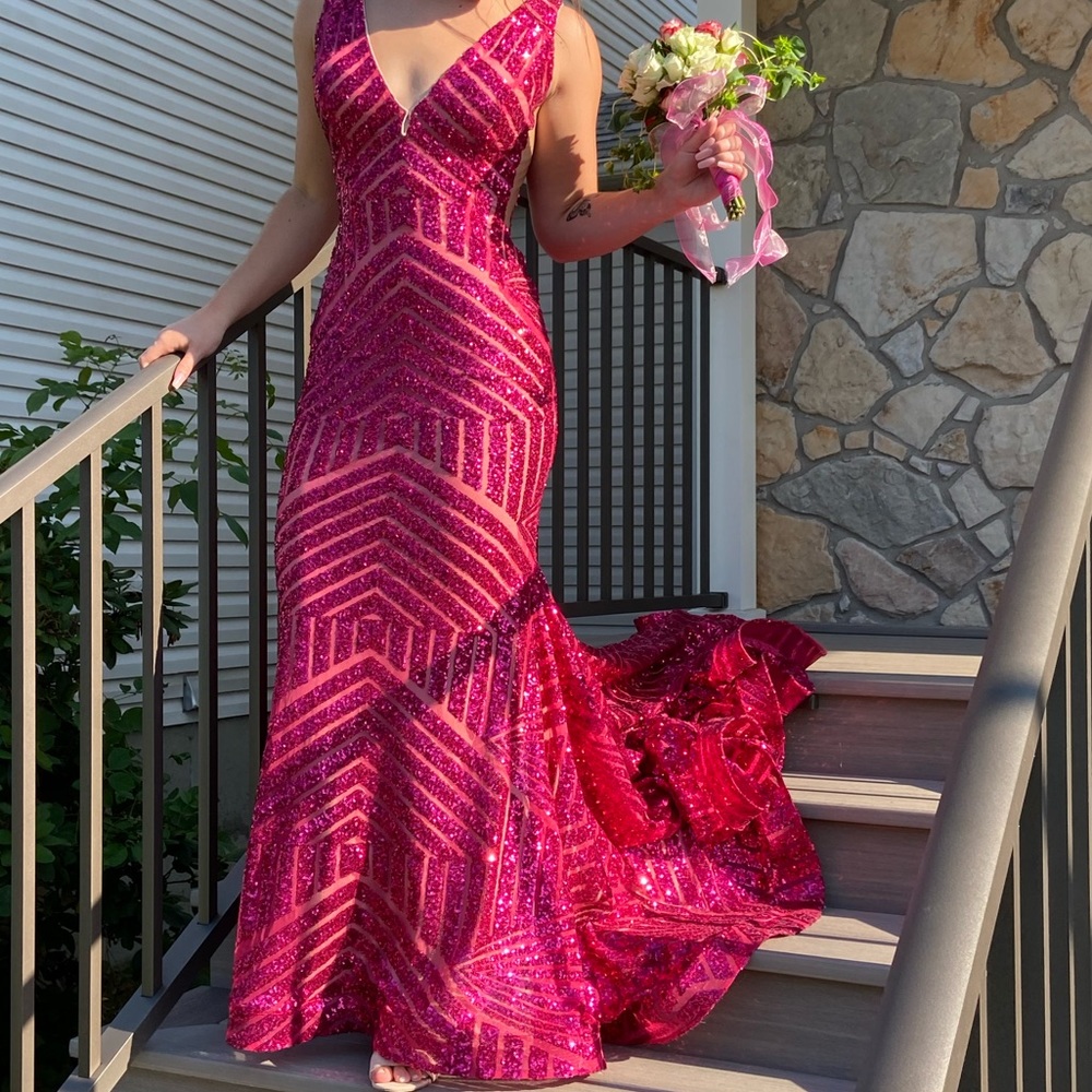 Jovani prom dress size 4, hot pink.